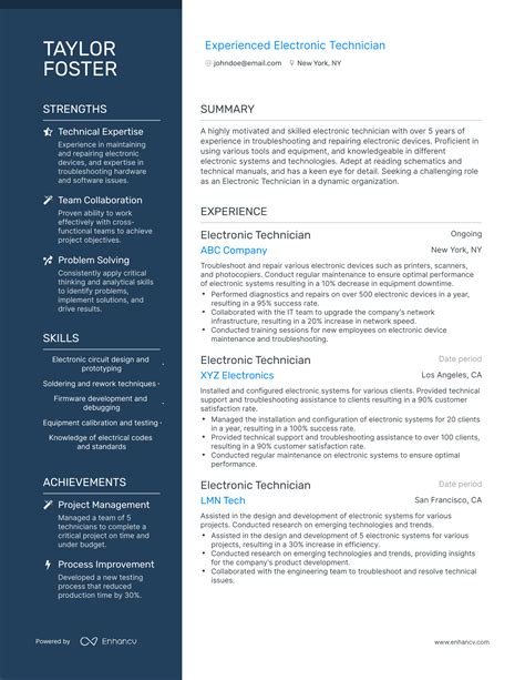 electronic technician resume|5 Electronic Technician Resume Examples & Guide .